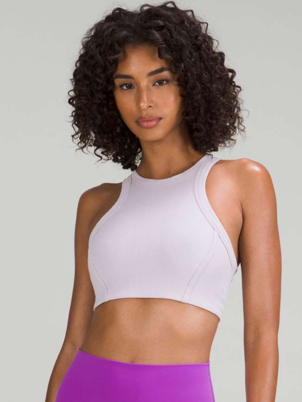Lululemon ribbed yoga bra— faint lavender